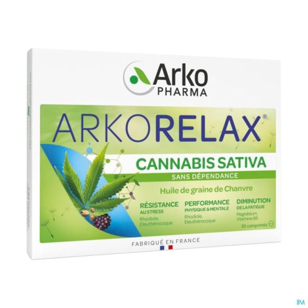 Arkorelax Stress Control Cannabis Sativa 30 Comprimés