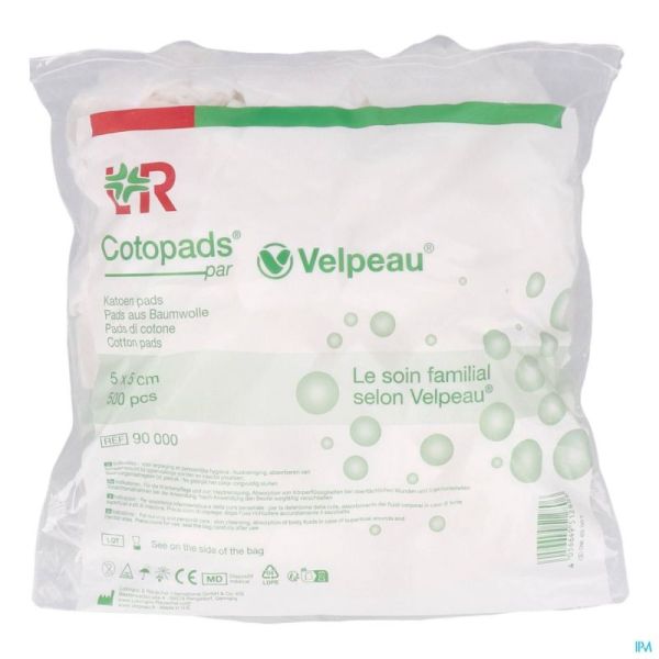 Cotopads Velpeau 5x5cm Sachets 500 90000