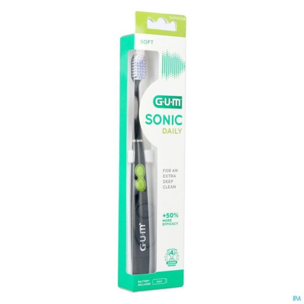 Gum Sonic Daily Brosse Dents Pile Noir