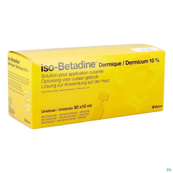 Iso Betadine Derm Unidose 50x10 Ml