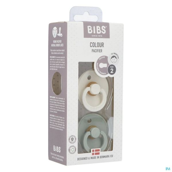 Bibs 2 Sucette Duo Sage Ivory 2 Sucettes