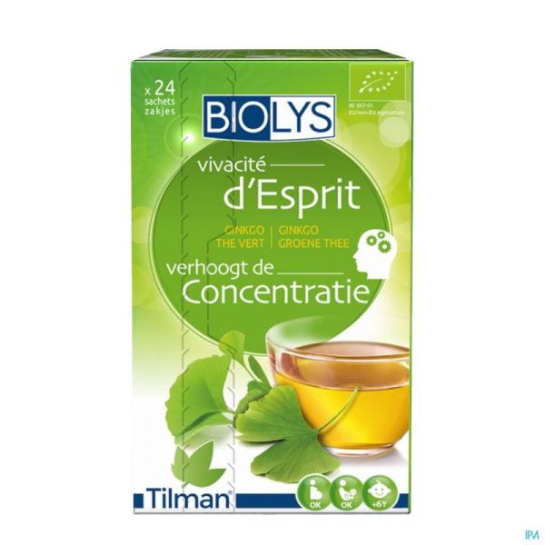 Biolys Ginkgo Thé Vert 24 Infusettes