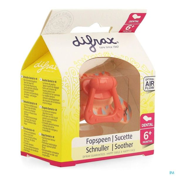 Difrax Sucette Dental Anneau +6m 1 Pièce