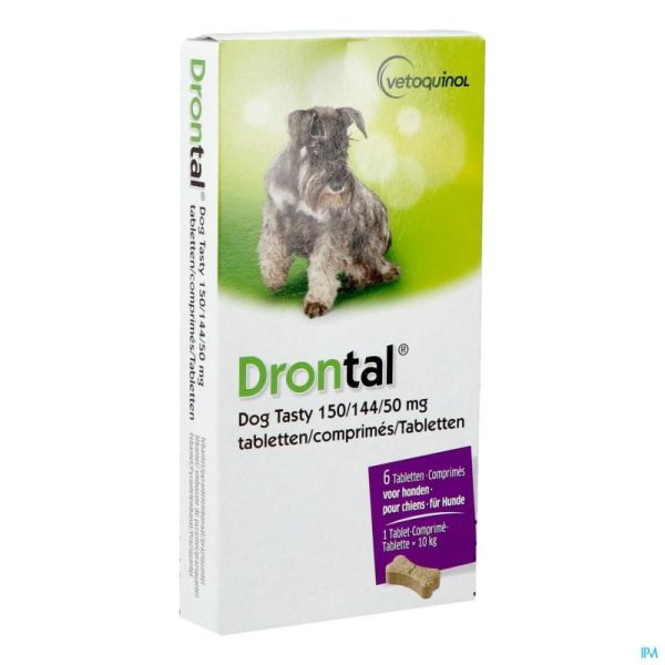 Drontal Tasty Bone 150/144/5mg 10kg Dog Comprimés 6