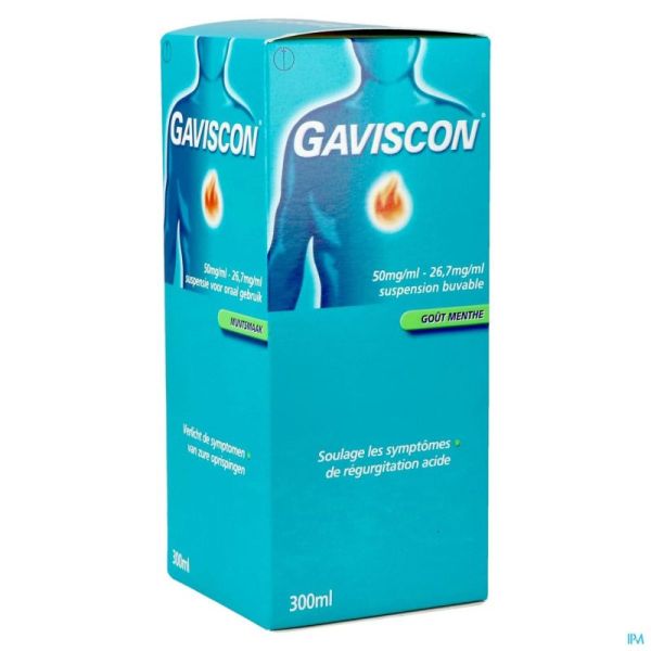 Gaviscon Suspension Buvable Goût Menthe 300 Ml