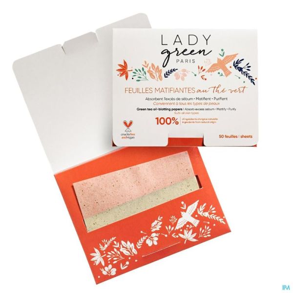 Lady Green Feuilles Matifiantes Thé Vert