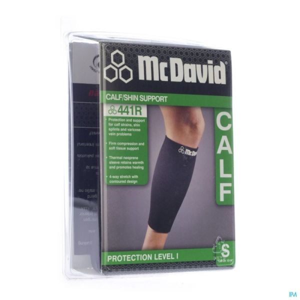 Mcdavid Del Calf Support Black/scarlet S 441