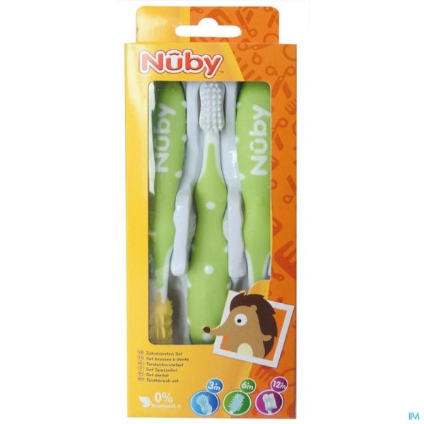 Nûby Set de brosses à dents 3 pièces – 3m+ 