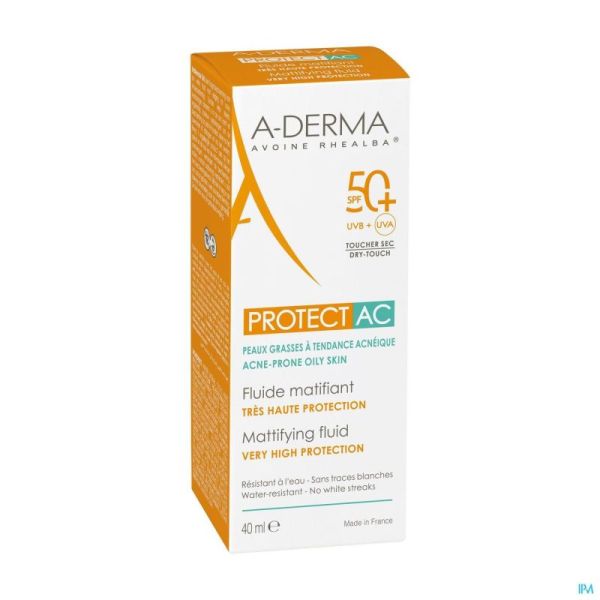 Aderma Protect Ac Fluide Matifiant Spf50+ 40ml