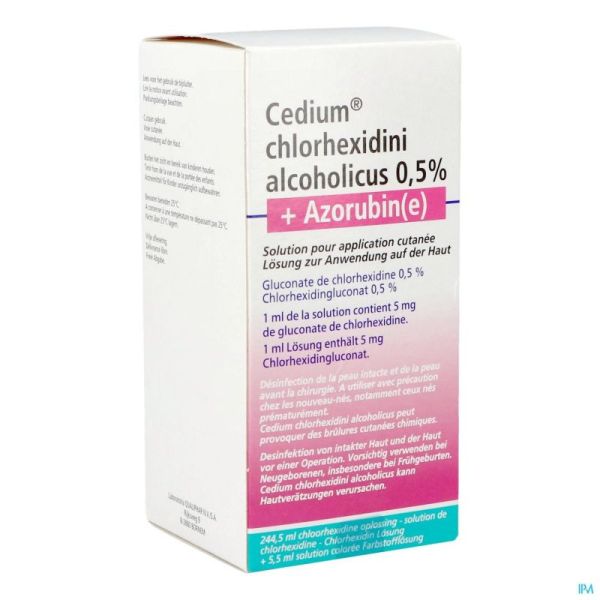 Cedium Chlorhexidini Gluc Alc 0,5% 250ml+azorubine
