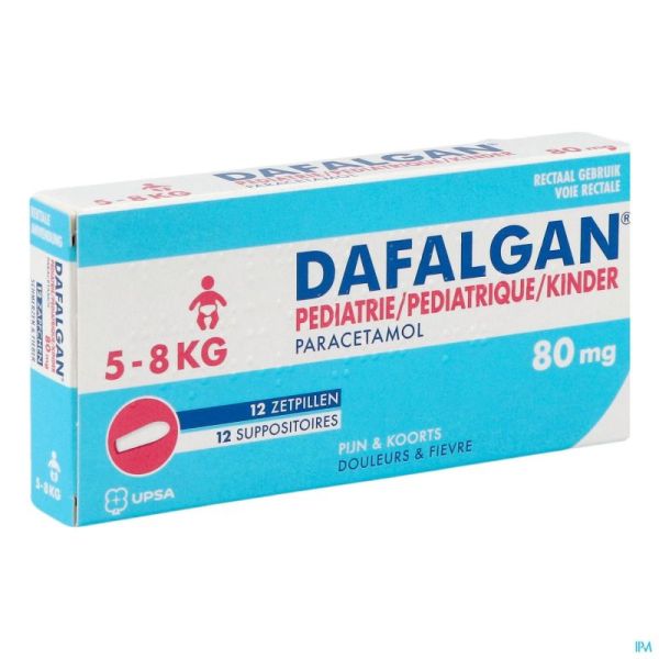 Dafalgan Pédiatrique 80mg Suppositoires 12