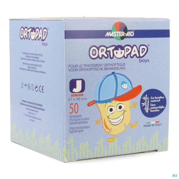 Ortopad Boys Junior Compresses Oculaires 50 Pièces