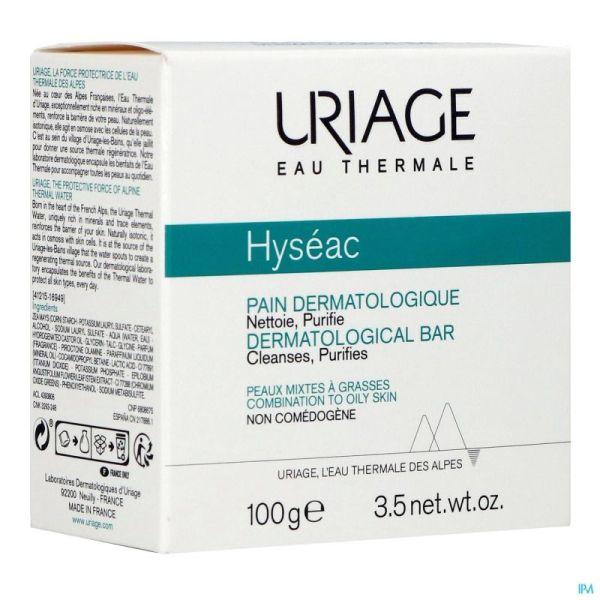 Uriage Hyseac Pain Dermatologique Peaux Normales et Mixtes 100 Gr