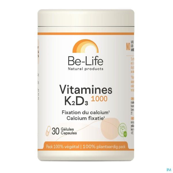 Vitamines K2 D3 1000 Be Life Gélules 30