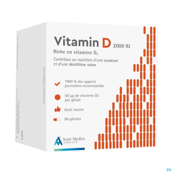 Astel Vitamin D 2000iu Gélules 90