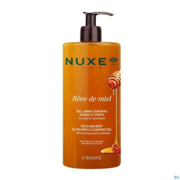 Nuxe Rêve De Miel Gel Lavant Surgras Corps 750ml