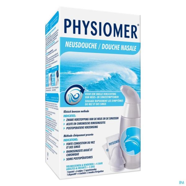 Physiomer Douche Nasal + Sel Mer Sachets 6