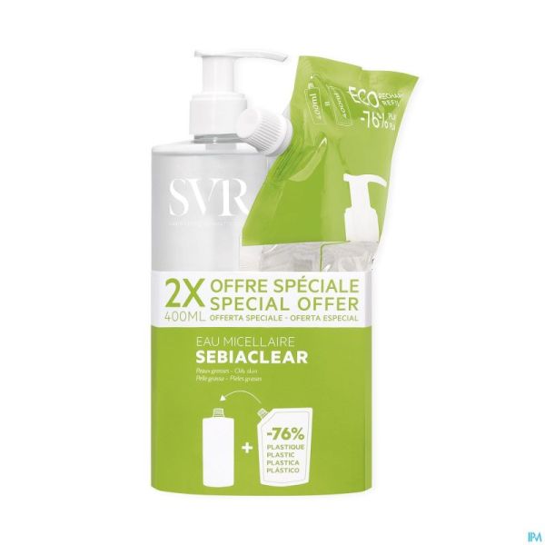 Svr Sebiaclear Eau Micellaire 400ml + Refill 400ml