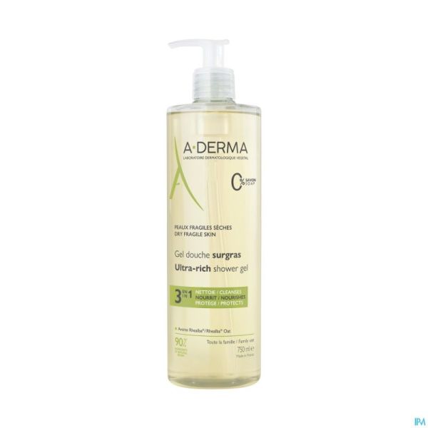 Aderma Indisp.gel Douche Surgras 750ml