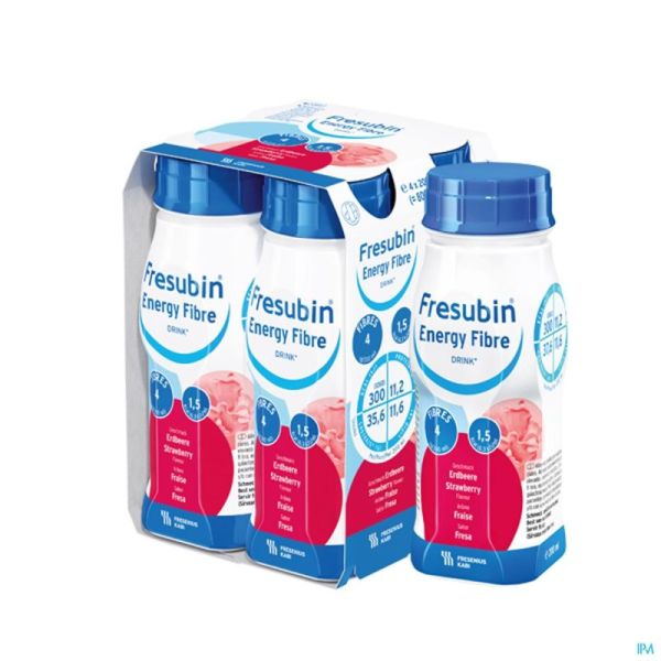 Fresubin Energy Fibre Drink Fraise 4x200 Ml