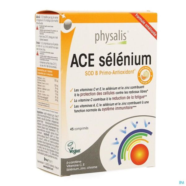 Physalis Ace Selenium + Sod Comprimés 45