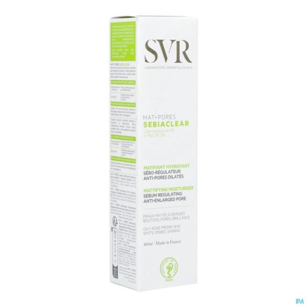 SVR Sebiaclear Crème Mat + Pores Tube 40ml