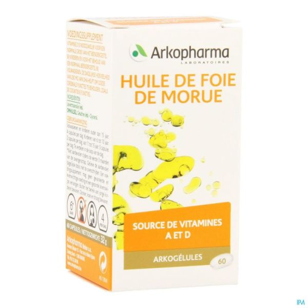 Arkogelules Huile De Foie Morue 60 Gélules