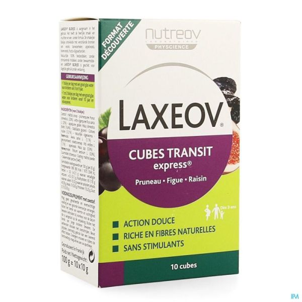 Laxeov Transit Pruneau-figue-raisin Cubes 10x10g