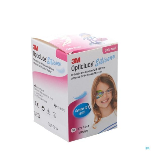 Opticlude Silicone Pansement Orthoptique Maxi Girls 57mm X 80mm