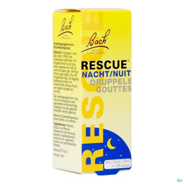 Bach Fleurs Rescue Gouttes Nuit 3452 10 Ml