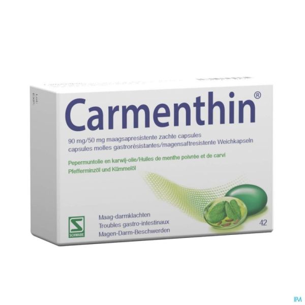 Carmenthin 90mg/50mg Gastroresist. Gélules Molles 42