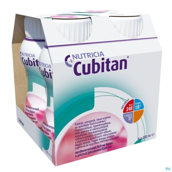 Cubitan Fraise 200 Ml 4 Pièces