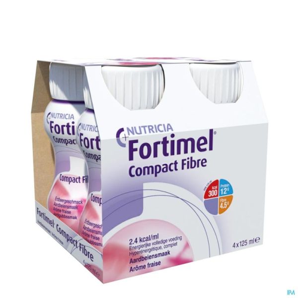 Fortimel Compact Fibre Fraise 125 Ml 4 Pièces