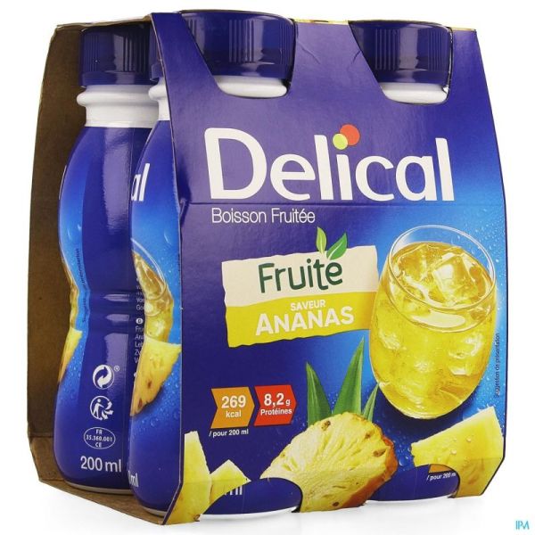 Delical Boisson Fruitee Ananas 4x200ml