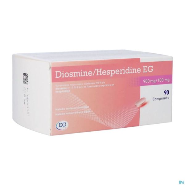 Diosmine+Hesperidine EG 900Mg+100Mg Comprimés 90
