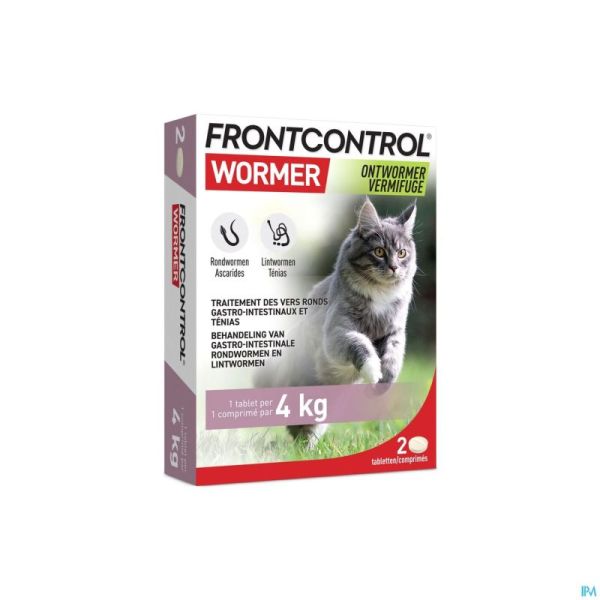Frontcontrol Wormer 230mg/20mg Chat 2 Comprimés