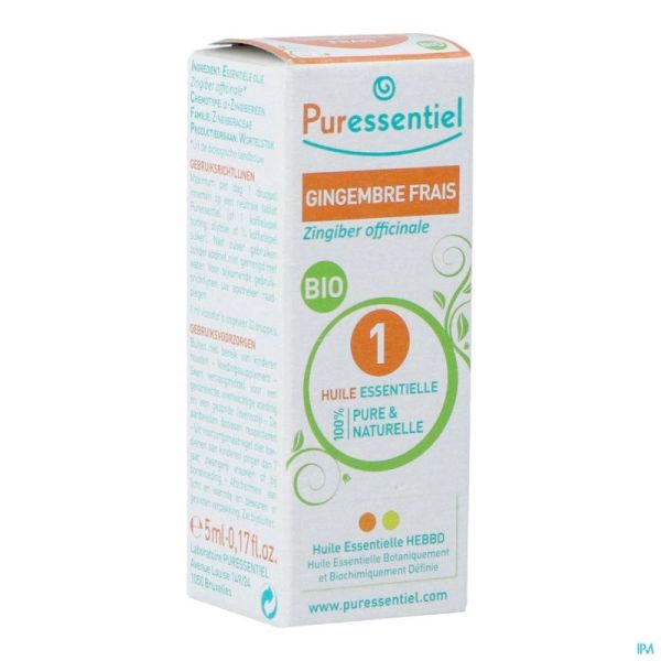 Puressentiel Expert Gingembre Bio Huile Essentielle 5 Ml