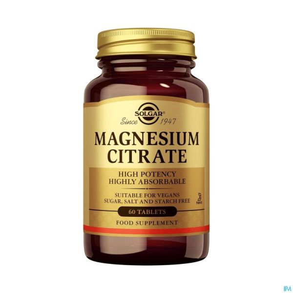 Solgar Magnesium Citrate Comprimés 60