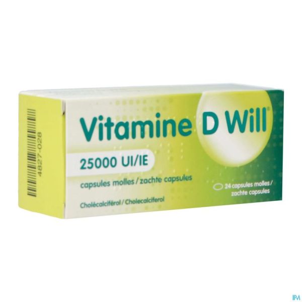 Vitamine D Will 25000ui Gélules Molle 24
