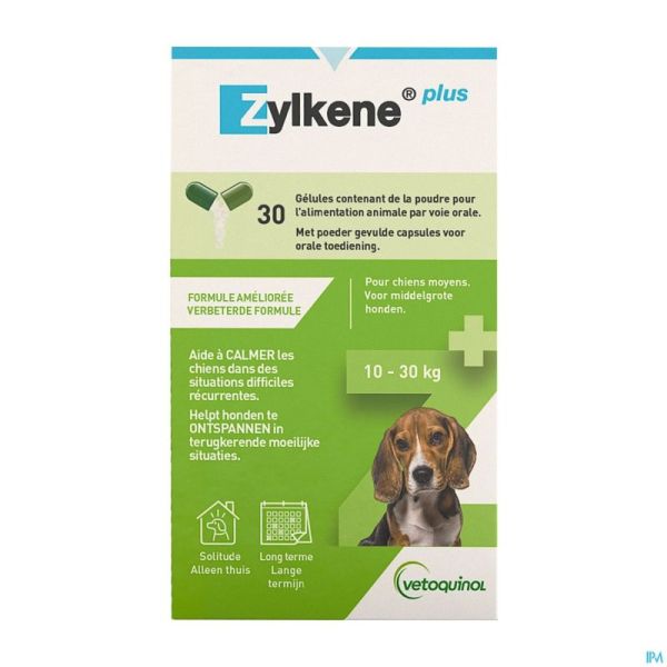 Zylkene Plus Chiens Moyens 10-30kg Gélules 30