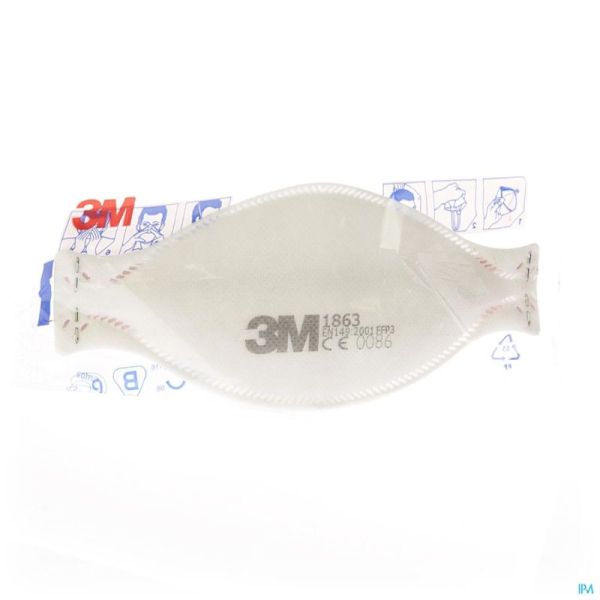 Masque Respiratoire FFP3 3M Sans Soupape 1863 1 Pièce