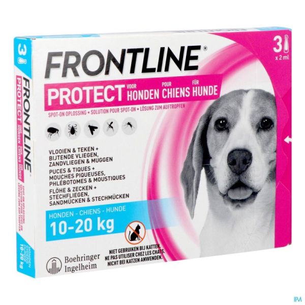 Frontline Protect Spot On pour Chien de 10 à 20kg 3 Pipettes