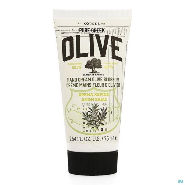 Korres kb crème mains olive flacon olivier    75ml