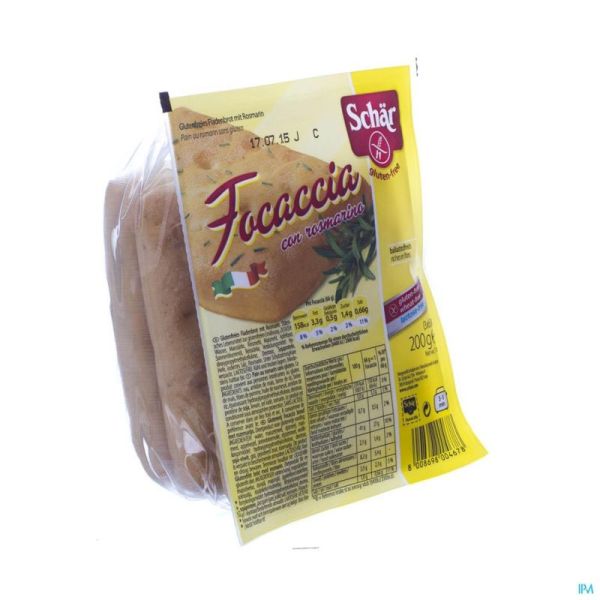 Schar Focaccia Rosmarin S/gluten 200g 6650 Revogan