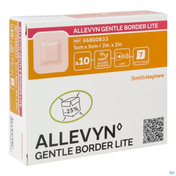 Allevyn Gentle Bord Lite 5x5cm 833 10 Pièce