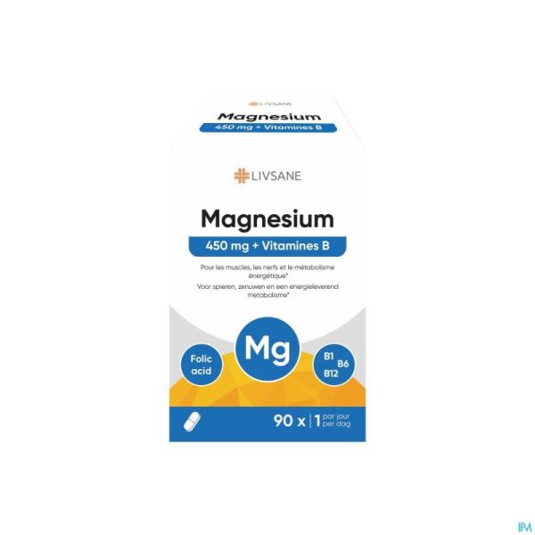 Livsane Magnesium 450mg + Vitamines B Comprimés 90
