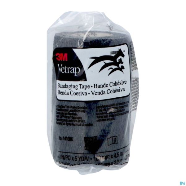 3m Vetrap Noir Bande Contention Elast. 10cmx450cm