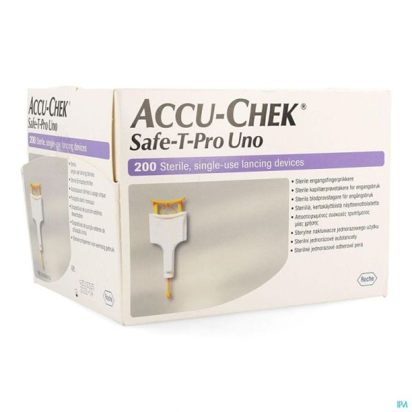 Accu Chek Safe T Pro Plus Uno Steril Jetable 200