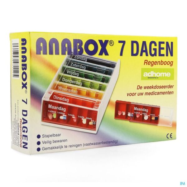 Boite Medicaments Anabox 7 X 5 Rainbow Fr