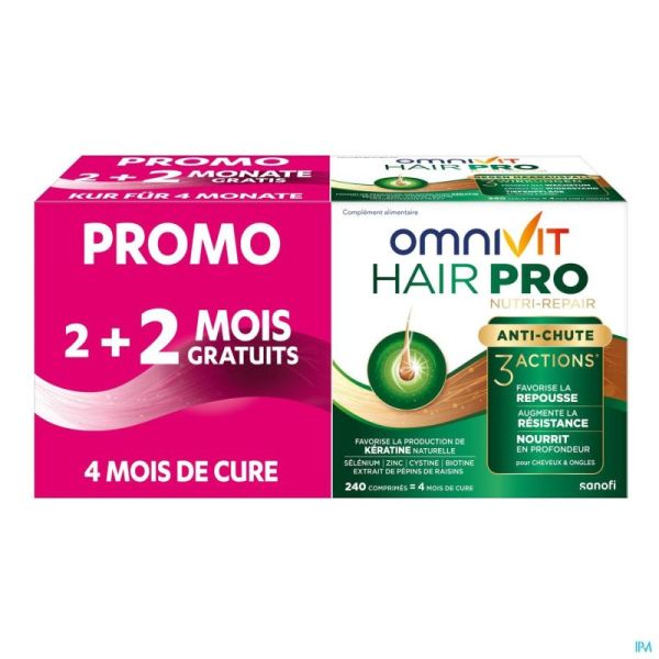 Omnivit Hair Pro Nutri Repair Comprimés 120+120 Gratuits Promo
